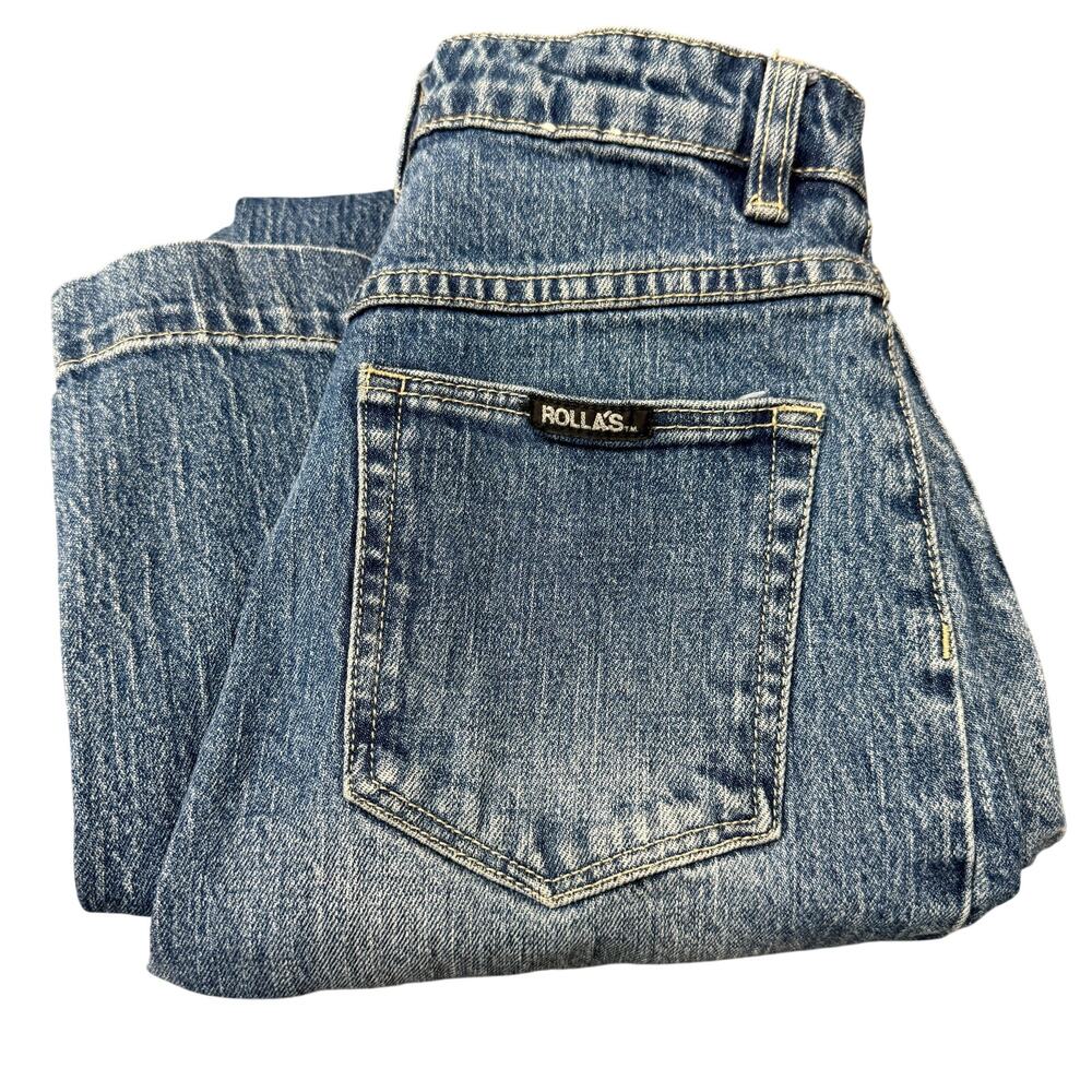 Rolla's Jeans High Rise Wide Leg Boho‎ Coastal Blue Denim Faded Wash Womens 24